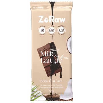 Barre de chocolat lait de coco 55% cacao