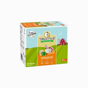 Aliments pour bébé - Casserole de dinde aux légumes et riz 6 mois +