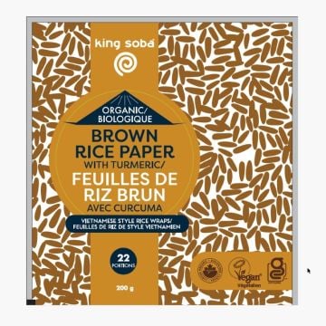 Organic brown rice paper wraps with turmeric