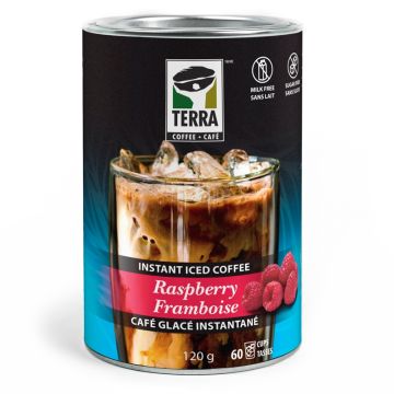 Instant iced raspberry coffee