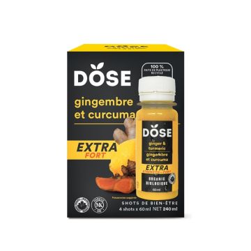 Shot extra fort - Gingembre et curcuma biologiques 4x