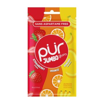 Gomme jumbo -  Fraise Orange Banane  x20