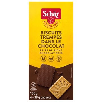 Biscuits trempés dans le chocolat noir sans gluten