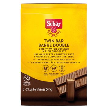 Barre double gaufrette enrobée de chocolat sans gluten