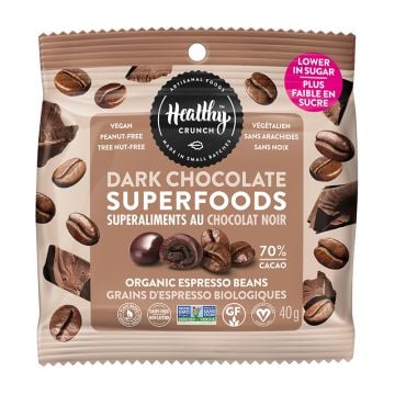 Superaliments au chocolat noir - Grains d'Espresso biologiques