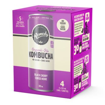 Kombucha biologique cerise noire sans sucre