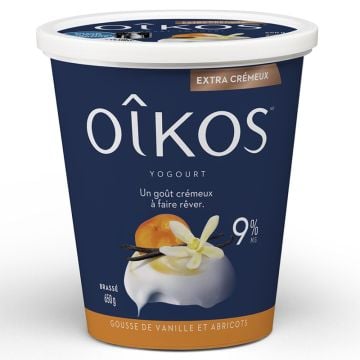 Yogourt grec extra crémeux 9% Gousse de vanille abricot