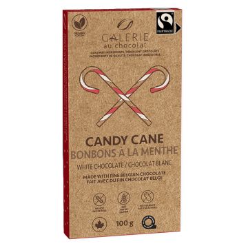 Organic White Chocolate and Candy Cane Bar