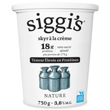 Yogourt skyr à la crème 3,6% Nature protéines 18 g