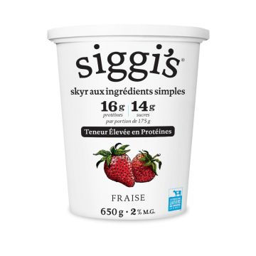 Yogourt skyr 2% Fraise protéines 16 g