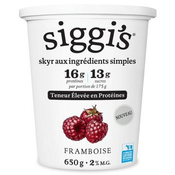 Yogourt skyr 2% Framboise protéines 16 g