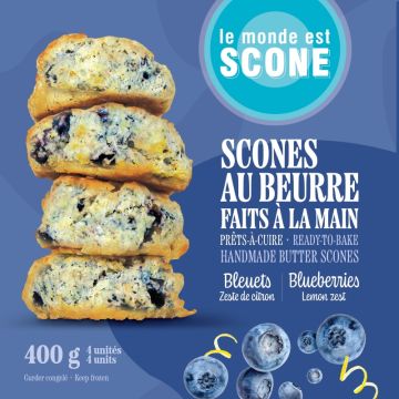 Scones au beurre prêts-à-cuire Bleuet zeste de citron