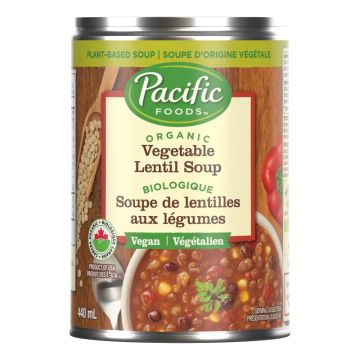 Soupe de lentilles aux légumes biologique