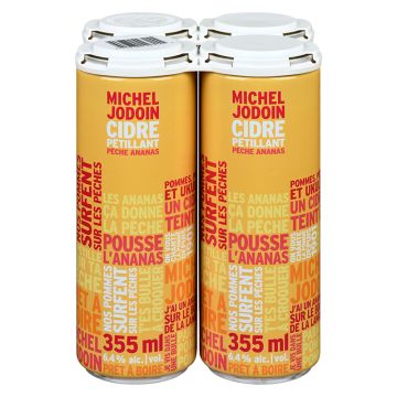 Cidre pétillant pêche ananas 6,4 % alcool