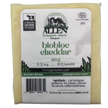 Organic Biobloc Natural Cheddar Cheese