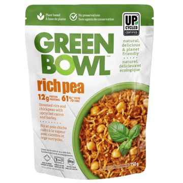 Richpea riz et pois chiche cuits à la vapeur avec carottes et orge surcyclé