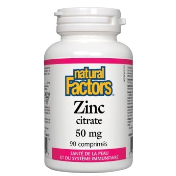 Zinc avec citrate 50 mg - Santé de la peau et système immunitaire