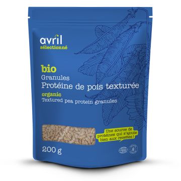 Granules protéine de pois texturée biologique