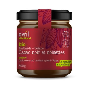 Tartinade Cacao noir et noisettes  biologique végétalienne