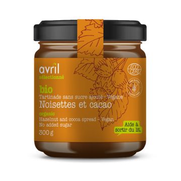 Tartinade Noisettes et cacao sans sucre biologique végétalienne