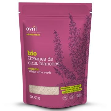 Graines de chia blanches crues biologiques