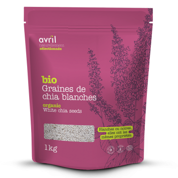 Graines de chia blanches crues biologiques