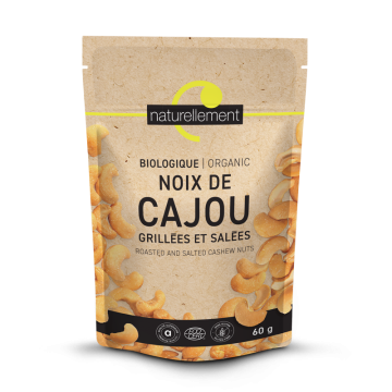 Noix de cajou grillées et salées biologiques