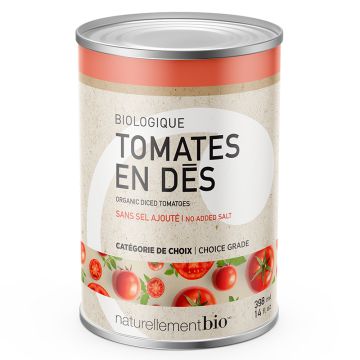 tomates en dés sans sel biologiques