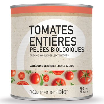 tomates entières pelées biologiques