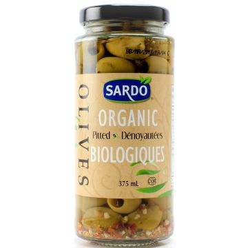 Olives vertes dénoyautées biologiques