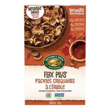 Céréales biologiques -  Flax plus flocons pacanes croquantes à l'érable