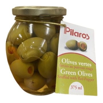 Olives vertes farcies au poivron rouge