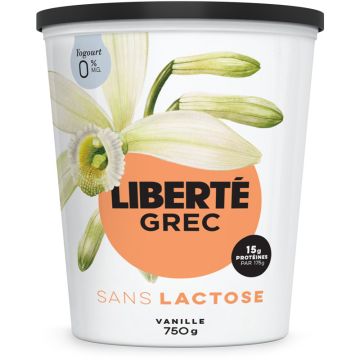 Yogourt grec sans lactose 0% Vanille