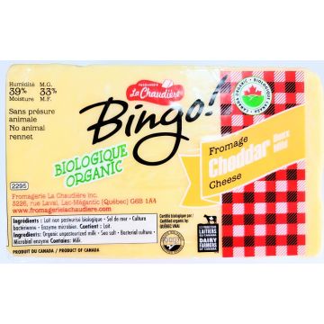 Fromage biologique Bingo sans lactose - Cheddar doux