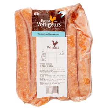 Saucisses régulières congelées de poulet de grain