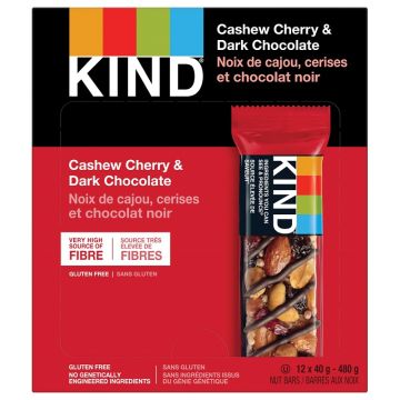 Nuts bar gluten free - Cashew cherry dark chocolate flavour 