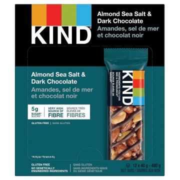 Barre aux noix sans gluten - Amandes, sel de mer et chocolat noir