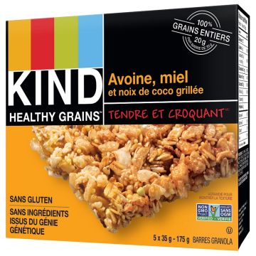 Barre Healthy grains sans gluten - Avoine, miel et noix de coco grillé