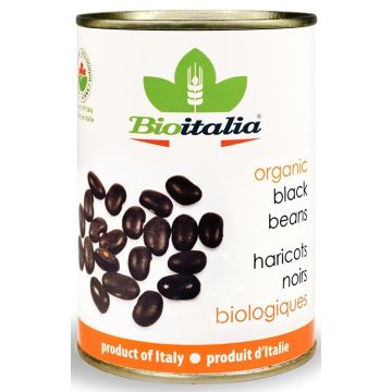 Haricots noirs biologiques en conserve