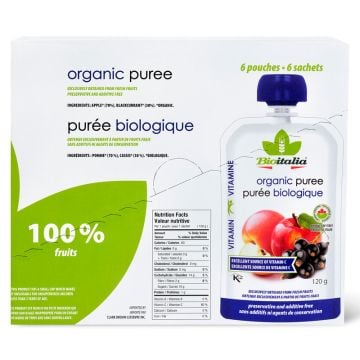 Purée biologique - Pommes et cassis