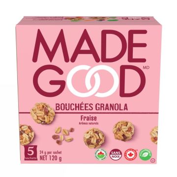 Bouchées granola biologiques - Fraise