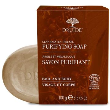 Purifying Organic Soap for face and body - Clay and Tea tree oil