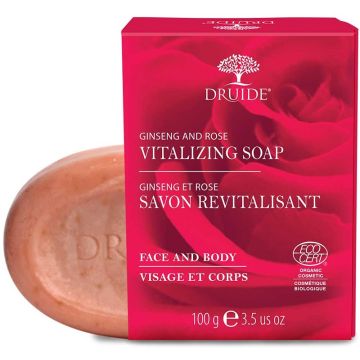 Savon biologique Revitalisant pour visage et corps - Ginseng et rose