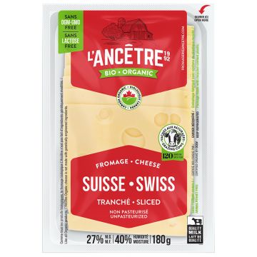 Fromage suisse tranché biologique sans lactose 27%