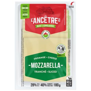 Mozzarella tranché biologique sans lactose 28%