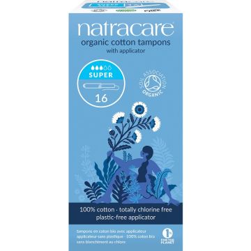 Organic 100% cotton tampons - Super with applicator