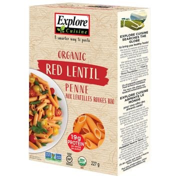 Pâtes penne aux lentilles rouges biologiques