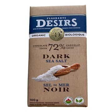 Organic dark chocolate - Sea salt, 72% cocoa