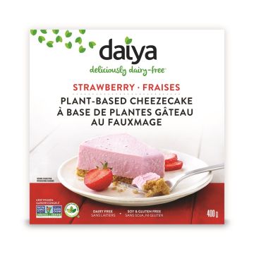 Gâteau au fauxmage à base de plantes - Fraises