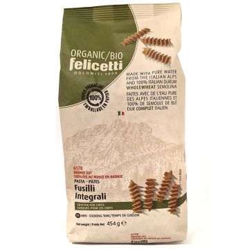 Organic durum wholewheat pasta - Fusilli no 6178